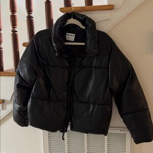 Old Navy Black/Charcoal Puffer Coat